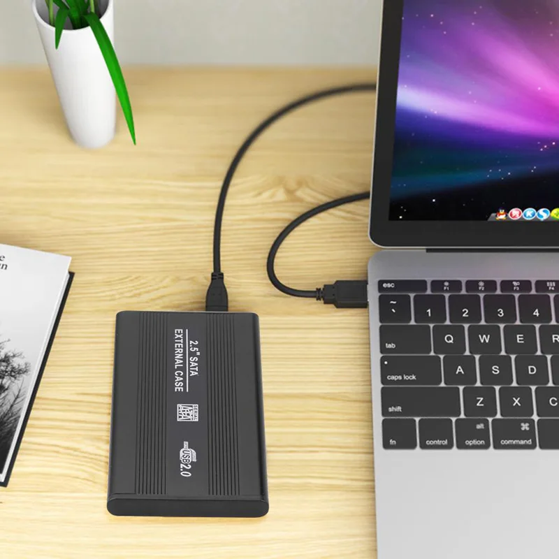 USB2.0 قرص صلب الضميمة HDD صندوق خارجي العلبة 2.5 "IDE HDD للكمبيوتر مكتبي الكمبيوتر