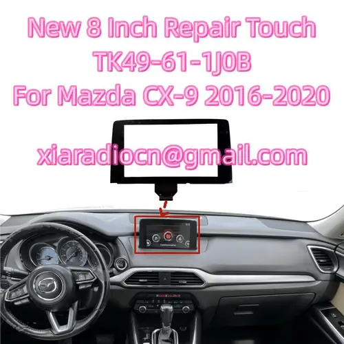 Nuevo TK49-61-1J0 Digitalizador de cristal de pantalla táctil de repuesto de 8 pulgadas para Mazda CX-9 2016-2019 navegación de Radio de Audio CD de coche