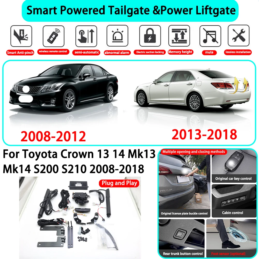

Для Toyota Crown 13 14 Mk13 Mk14 S200 S210 2008-2018: Комплект электропривода умной автоматической двери багажника (OEM)