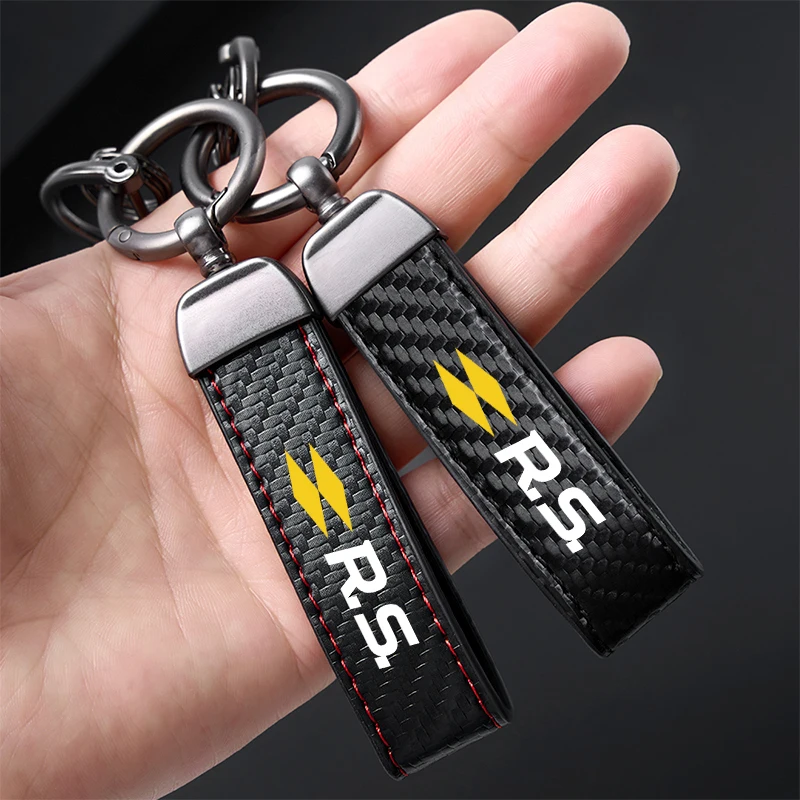 PU Leather Car Keychain Keyring Accessories For Renault RS Sport Megane 3 4 2 Clio 5 Line Sandero Scenic Logan Twingo Koleos