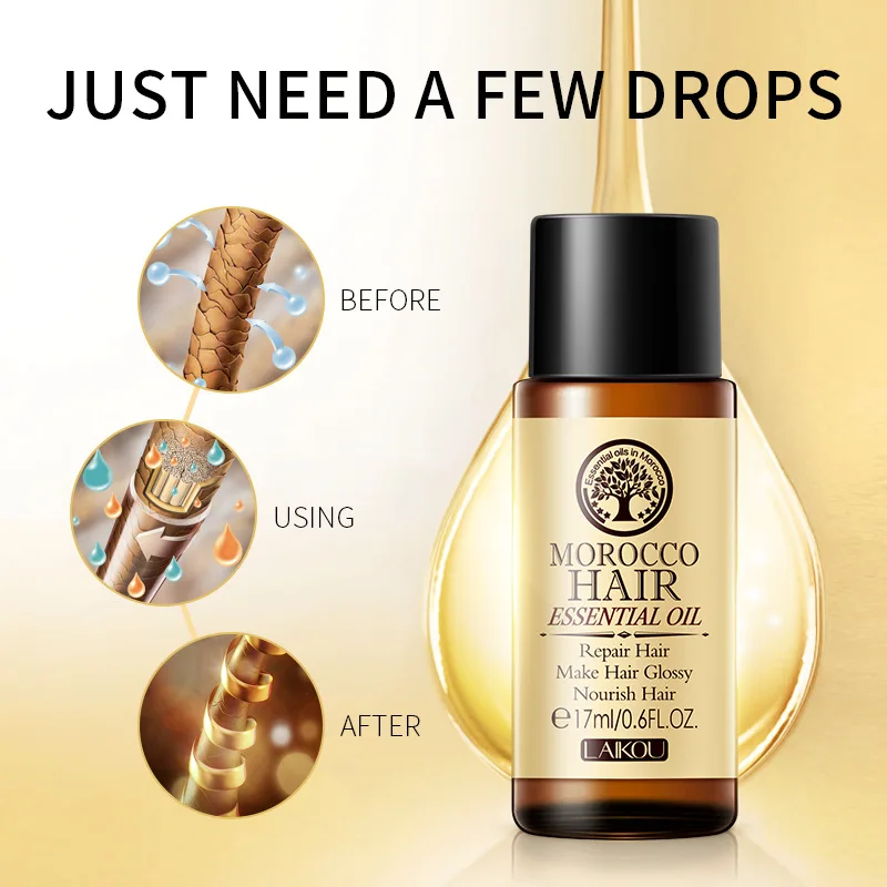 Argan Oil Hair Care Treatment Essence Fast Powerful Hair Growth Liquid Hair Loss Products Serum Repair Hair Keratine Herbal 17ml