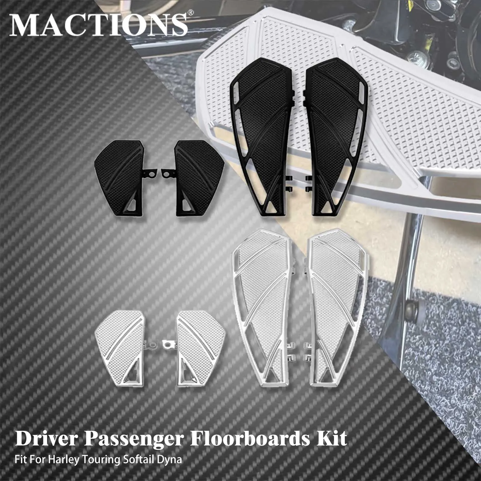

Motorcycle Driver Floorboard Passenger Footrest Front Rear Footpegs Rider Pedal For Harley Dyna Touring Road King FLHX Softail