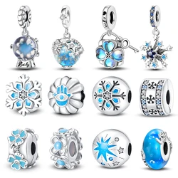 925 Sterling Silver Winter Snowflake Four Leaf Clover Spacer Beads Pendants Fit Qikaola Original Bracelets DIY Christmas Jewelry