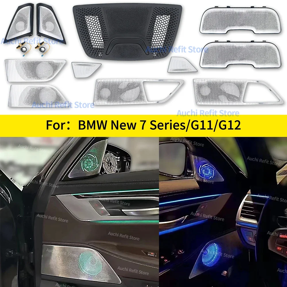 11 Colour LED Speaker Cover For BMW New 7Series G11 G12 Car Midrange Tweeter HiFi Music Stereo Horn Ambient Light Decorate Refit