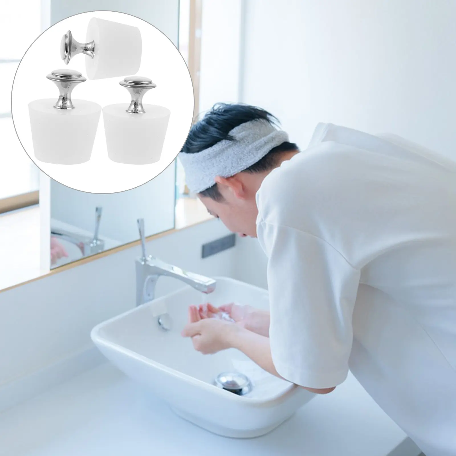 

Набор из 3 прочных силиконовых заглушек для слива в ванне, легко моющихся, герметичных, для раковины, ванны, прачечной, бассейна, запасная часть