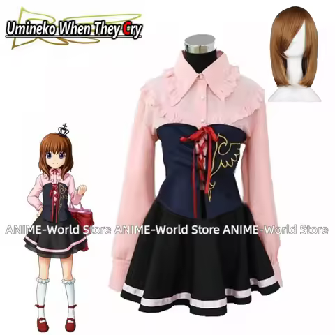 《Custom Size》Anime Umineko: When They Cry Ushiromiya Maria Cosplay Costume Wig Any Size