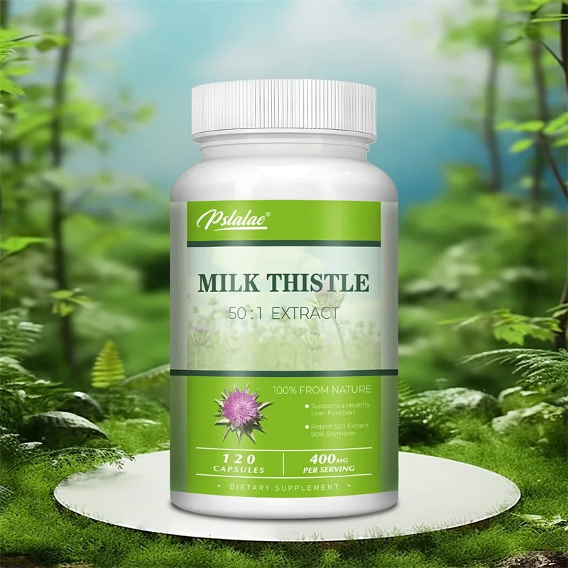

Milk Thistle Extracts Capsules - Liver Cleanse, Detox and Repair Support, Antioxidant - Non-GMO, Vegan