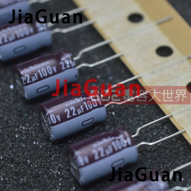 

50PCS NEW NICHICON PW 100V22UF 8X11.5MM electrolytic capacitor 100V 22UF High frequency long life pw 22uF/100V