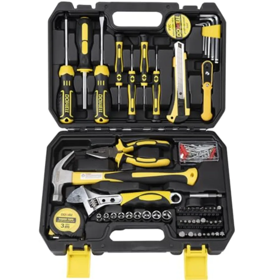 

Набор инструментов для авторемонта и дома: комплект с торцевыми ключами, отвертками и битами, в пластиковом кейсе для хранения, 128 предметов