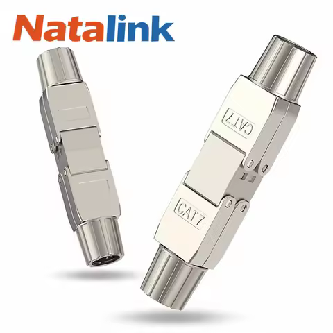 Natalink Cat6A Cat7 케이블 익스텐더 정션 어댑터 RJ45 커넥터 박스 RJ45 Lan 케이블 확장 커넥터 전체 차폐 도구 없음