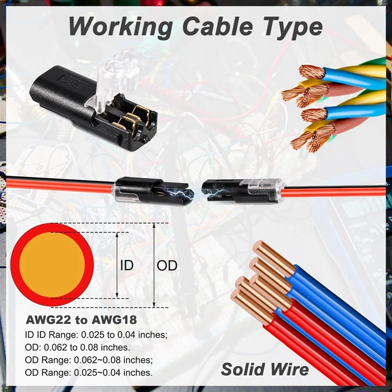 Conectores de cable de bajo voltaje enchufables, conectores de tira LED, 30 piezas