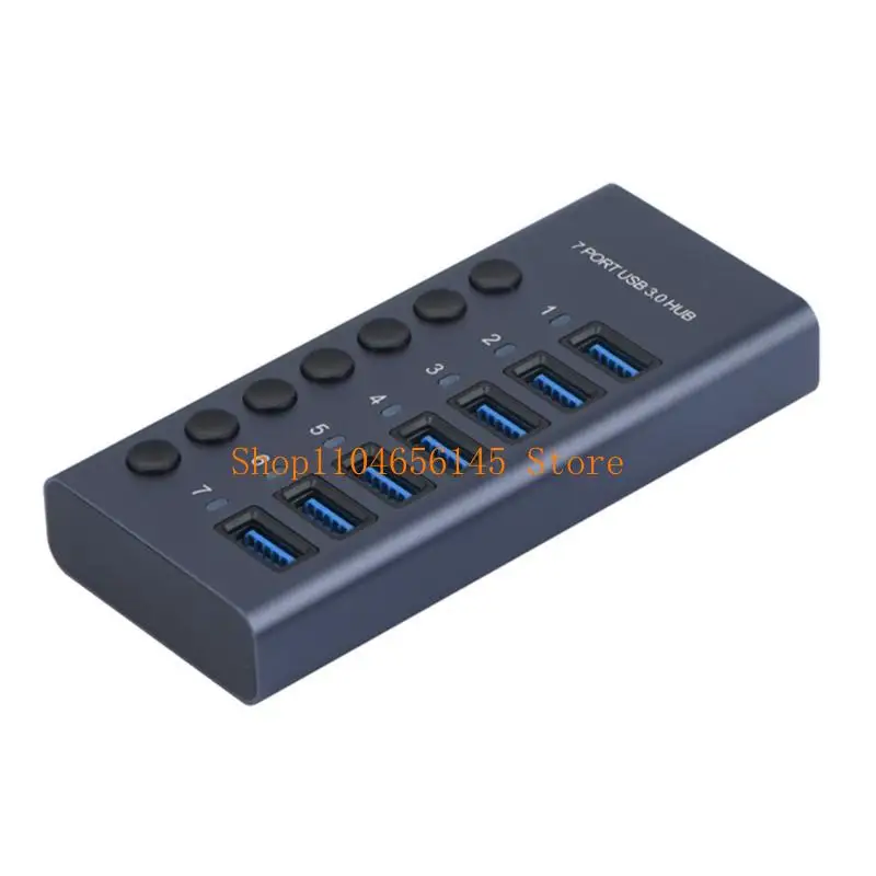5asd USB Hub Dockingstation 7 Ports 5 Gbit/s Datenübertragung Einzelne Schalter-LED – Detail 4