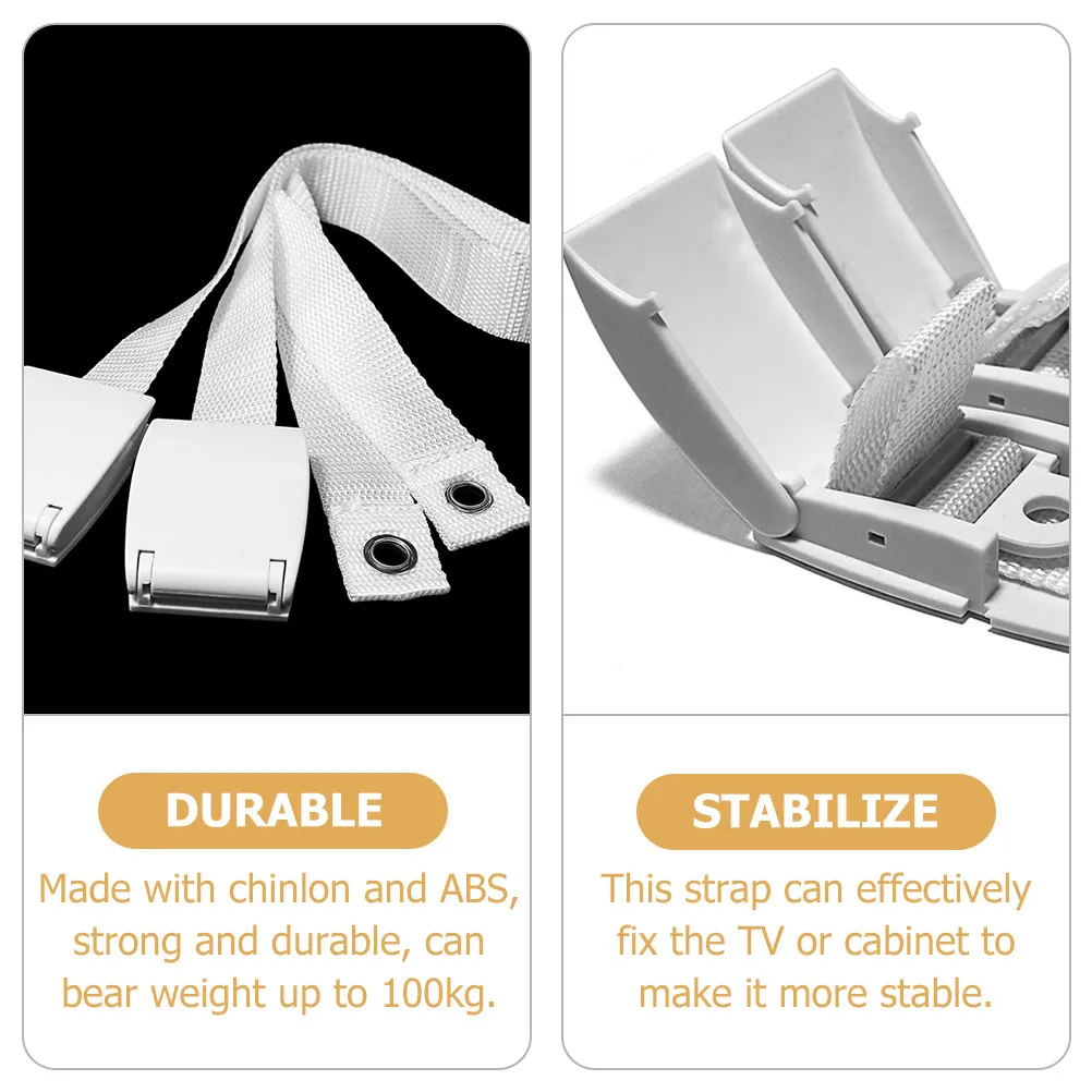 2Pcs Adjustable TV Strap Anti Tip Furniture Anchor Earthquake Straps Baby Proofing Safety Strap Flat Screen Wall Anchors view 6