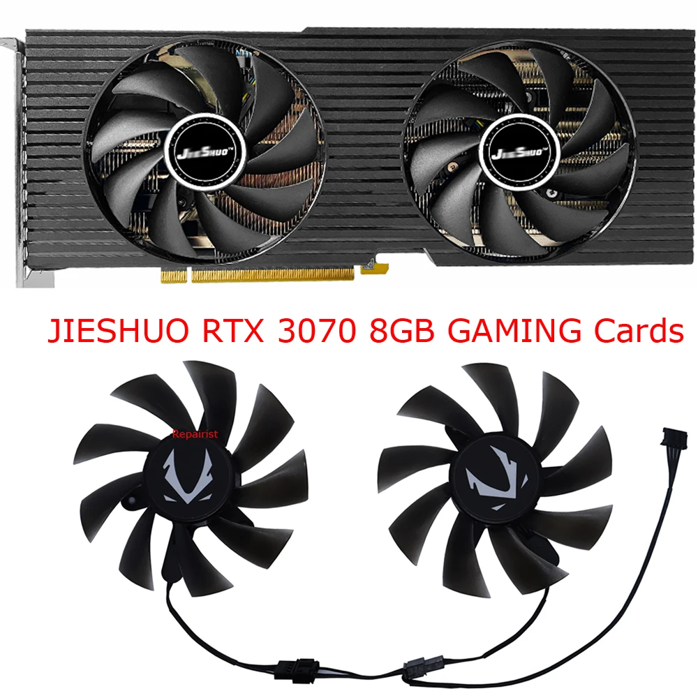 2Pcs/Set,XY-D0915B,Graphics Card Fan,VGA Cooler,For JIESHUO RTX 3060 12G,For JIESHUO RTX 3070 8g,JIESHUO RX580 8GB,PLA09215B12H