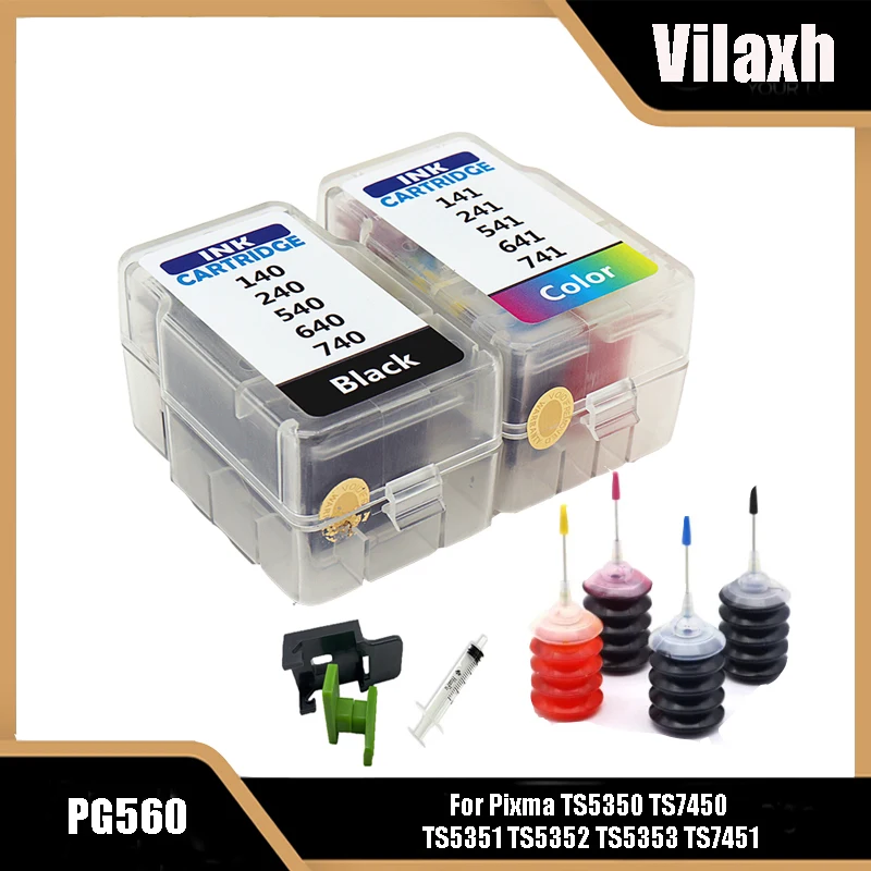 

560XL 561XL PG560 CL561 for Canon PG-560 CL-561 XL mart Ink Cartridges Refill Kit for Canon Pixma TS5350 TS7450 TS5351 TS5352