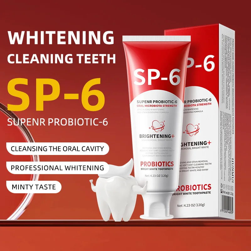 120g/ PCS Dentistry SP-6 Probiotic Toothpaste Teeth Whitening Oral Care Fresh Breath Gum Health Deep Cleaning Improves Yellow