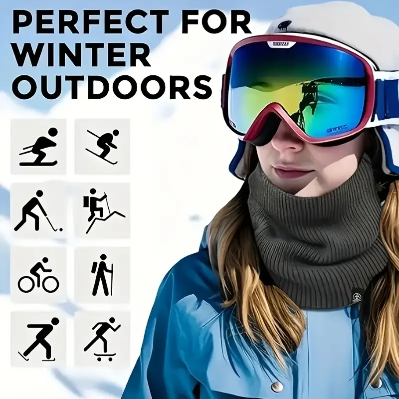 

Unisex Winter Fleece Scarf Warm Knitted Neck Warmer Soft Breathable Cervical Support for Cycling Christmas Back to School Gift