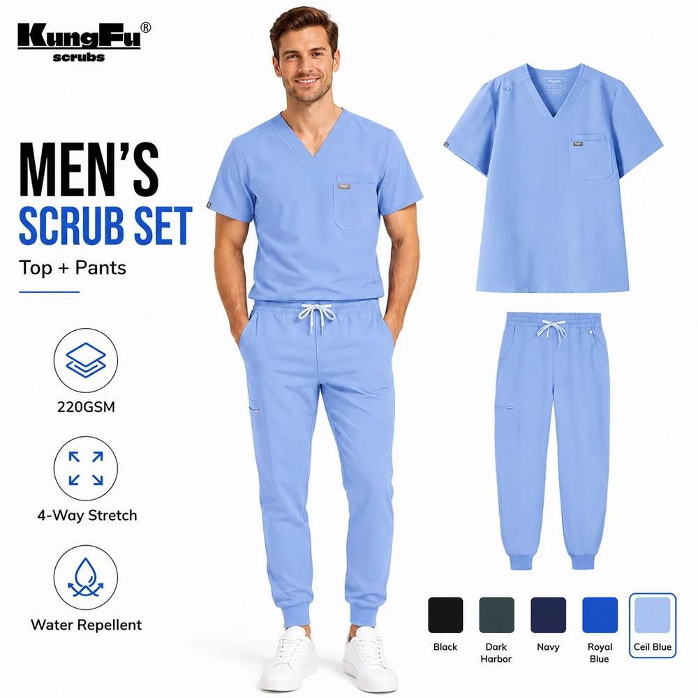 tenue-chirurgicale-kungfu-scrubs-pour-hommes-–-ensemble-de-blouses-et-pantalons-medicaux-doux-confortables-et-antibacteriens-pour-le-personnel-de-sante