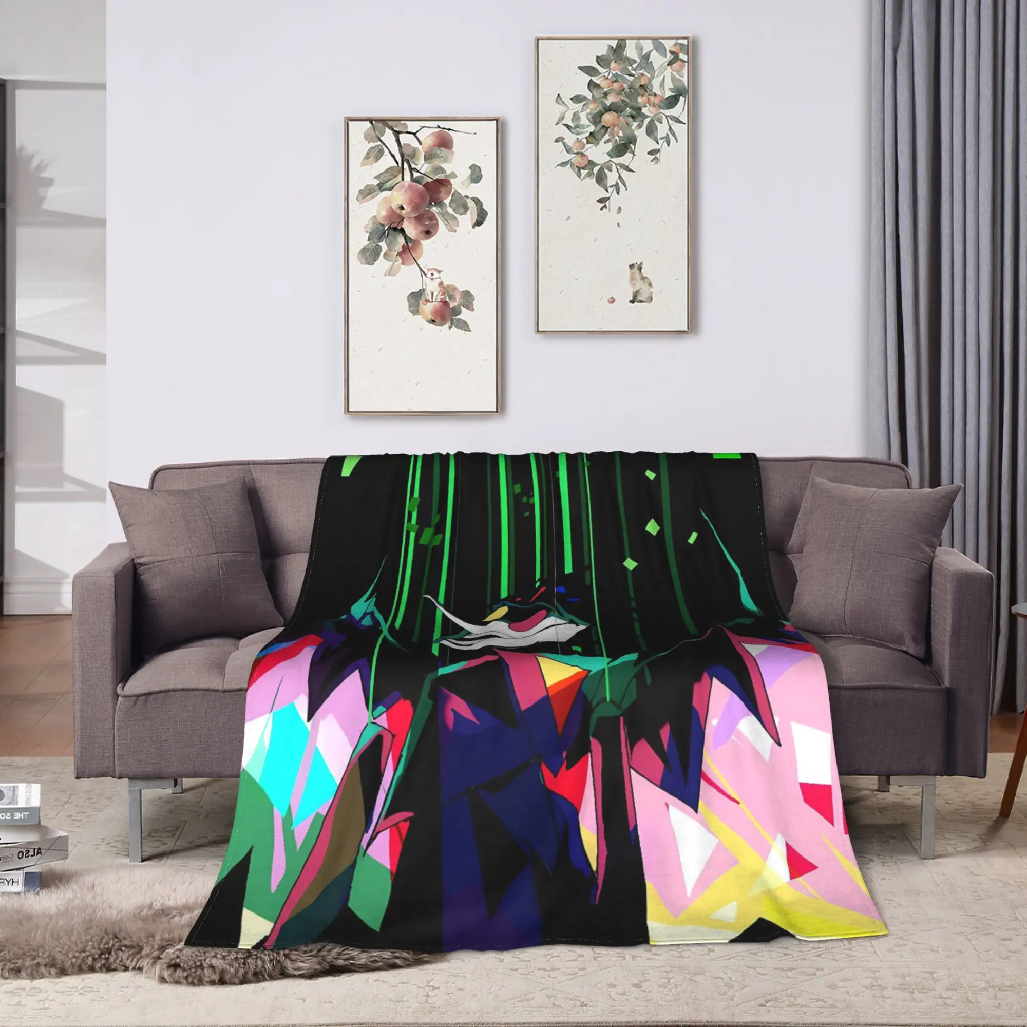 spamton and tenna child of divorce Deltarune Game Warm Soft Street Trend Plush Bedding Throws Flannel Bedspread Bed Cover