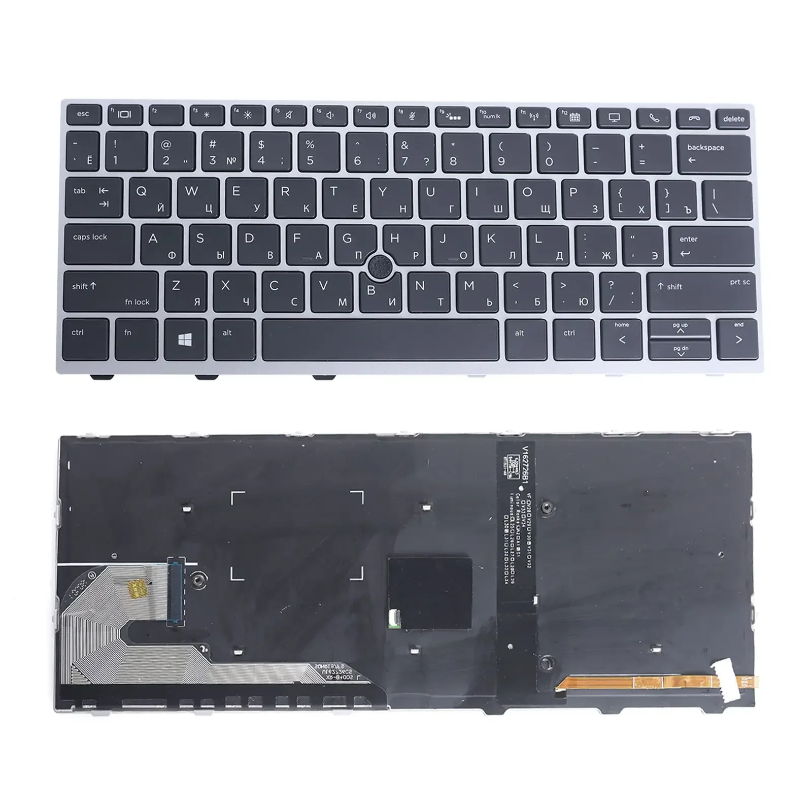 

RU Lapop Keyboard for HP 830 735 G5 735 G6 836 730 G5 Sliver Frame with Backlit and Point Stick