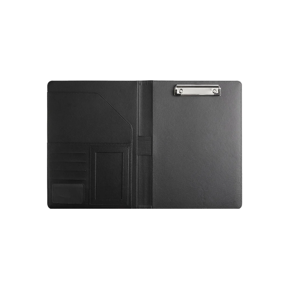 

Resume Portfolio Folder with A4 Size Clipboard Black Leather Padfolio for Men Women Business Portfolio Organizer