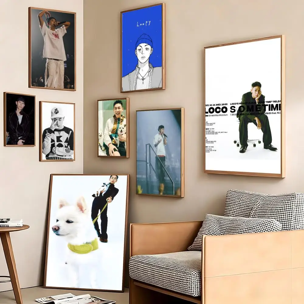 South Korea Kpop singer L-Loco Poster Pegatina artistica HD autoadhesiva impermeable para salon dormitorio