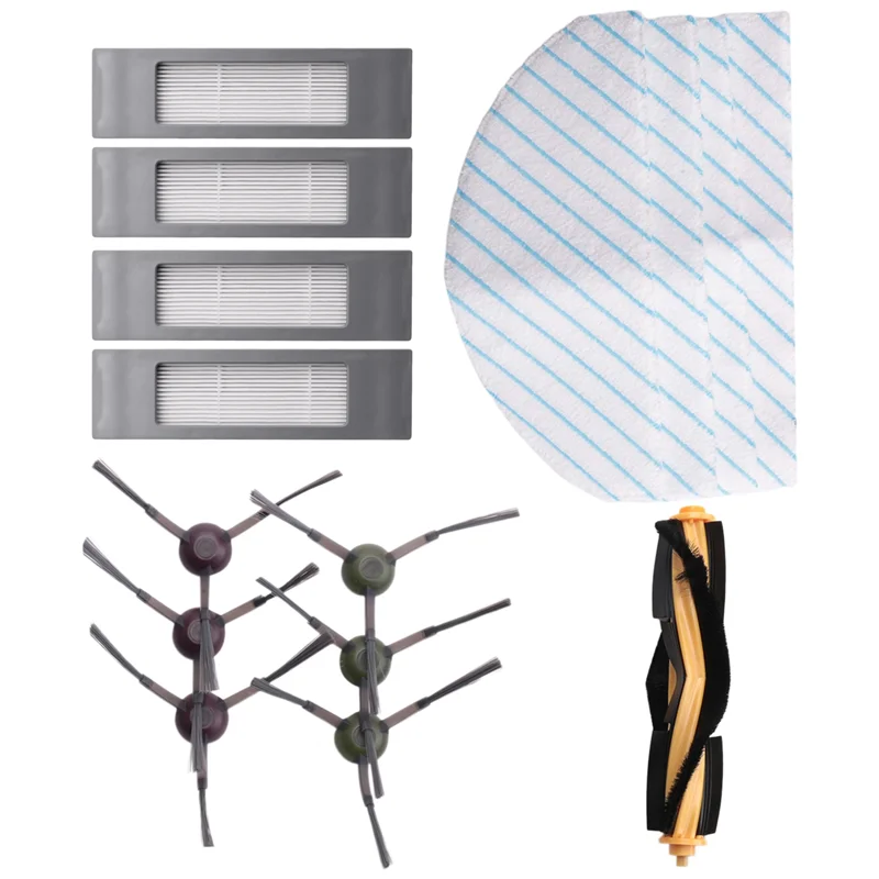 Venda de verão 15 acessórios para ecovacs deebot ozmo t9, 1 x escova principal, 6 escovas xside, 4 filtros, 4 x toalhetes para deebot ozmo