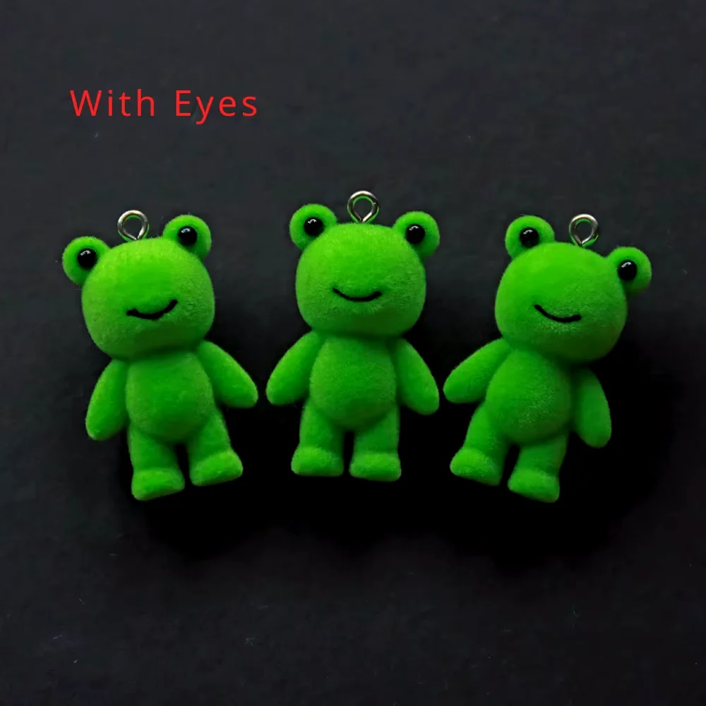 

30Pcs 3D Flocking Frog Cat Chicken Charms Cartoon Rabbit Animal Pendant Earring Keychain Accessories for DIY Craft Jewelry Make