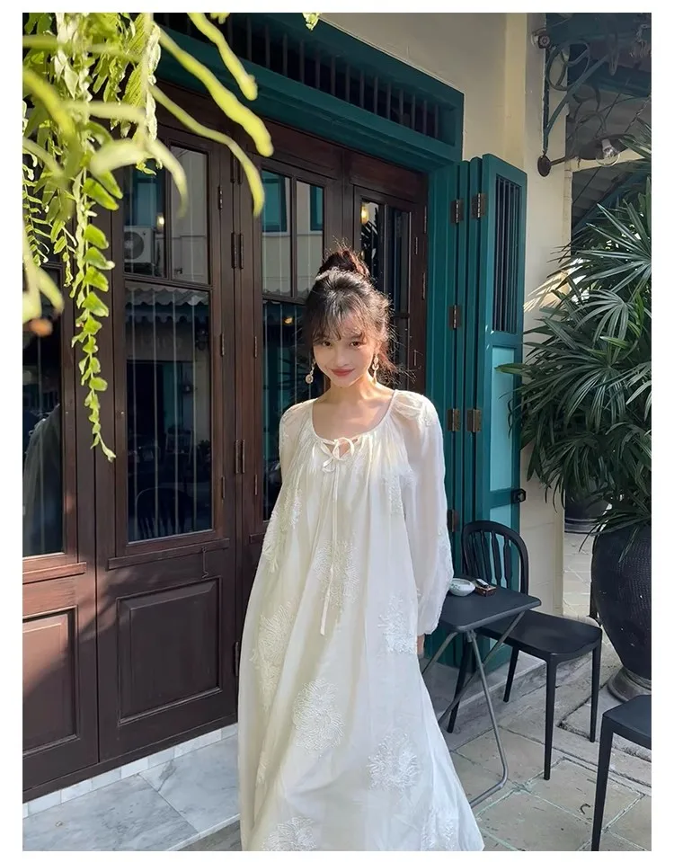 French Vintage Midi Dress Women Casual Long Sleeve Elegant Dress Beach  Style Even Party Clothing Korean Fashion Chic - AliExpress 200000345