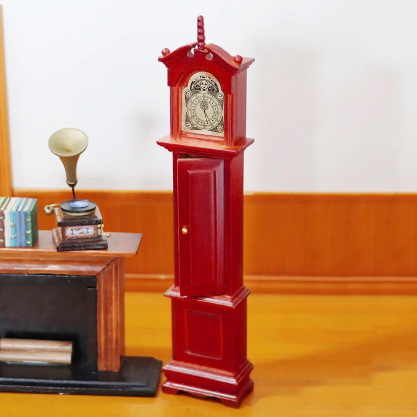MINIATURA DOLLHOUSE Escala 1:12 FUNCIONANDO GRANDFATHER Relógio de QUARTZO