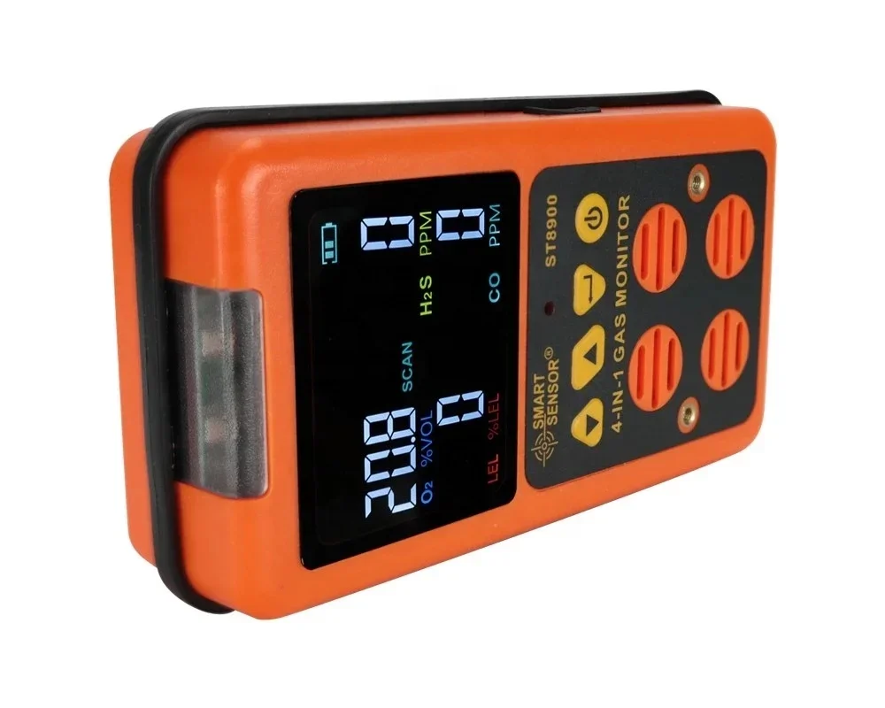 4 in 1 EU Digital Gas Detector O2 H2S CO LEL Handheld Mini  Analyzer Air Monitor  Leak Tester Carbon Monoxide Meter ST8900