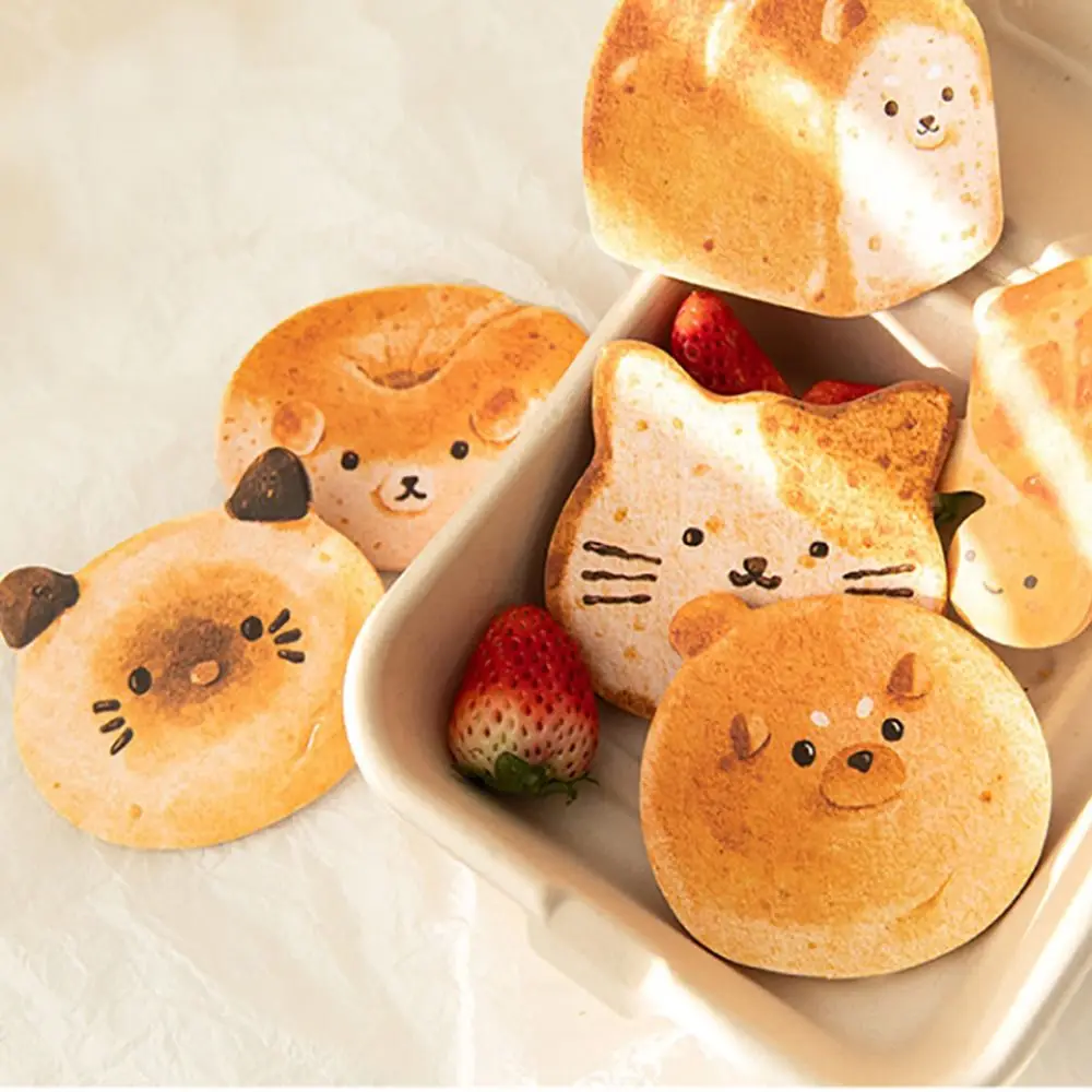 30 ورقة ورقة الحيوان الخبز نخب مثبت ملاحظة منصات ذاتية اللصق القرطاسية المدرسية مذكرة المفكرة نخب لزجة