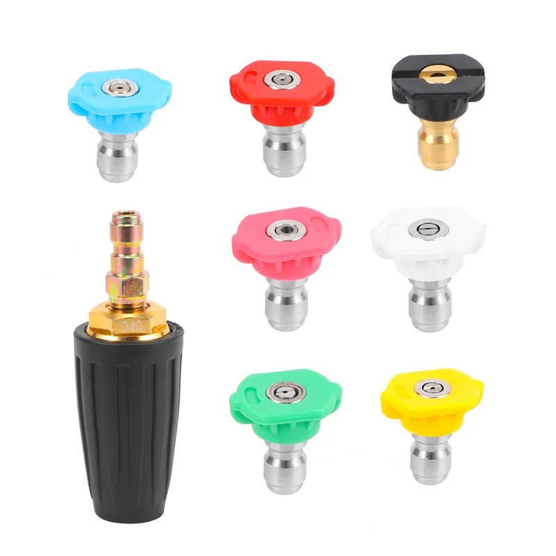 فوهة A45F-Turbo لغسالة الضغط، فوهة دوارة و7 أطراف، توصيل سريع 1/4 بوصة، 4000 رطل لكل بوصة مربعة