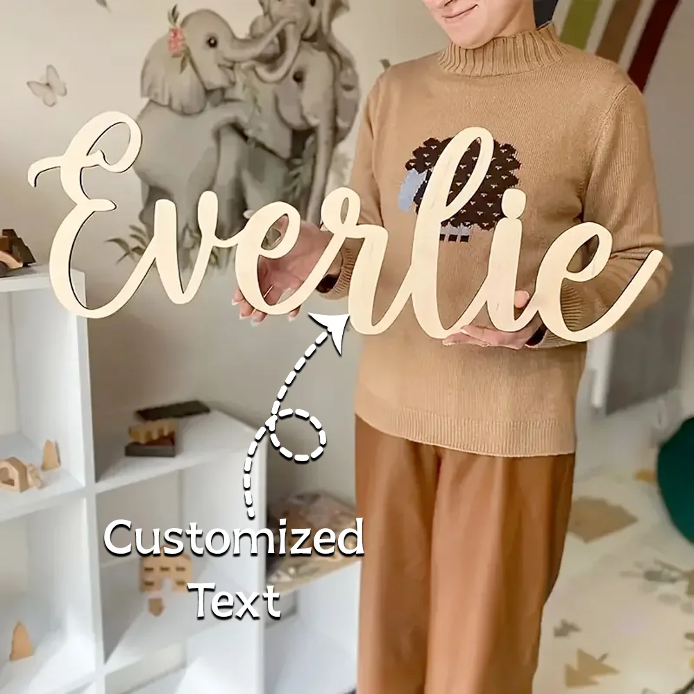 1pc Custom Wooden Surname Brand - Custom Content, Unique Custom Gift for Home Decoration