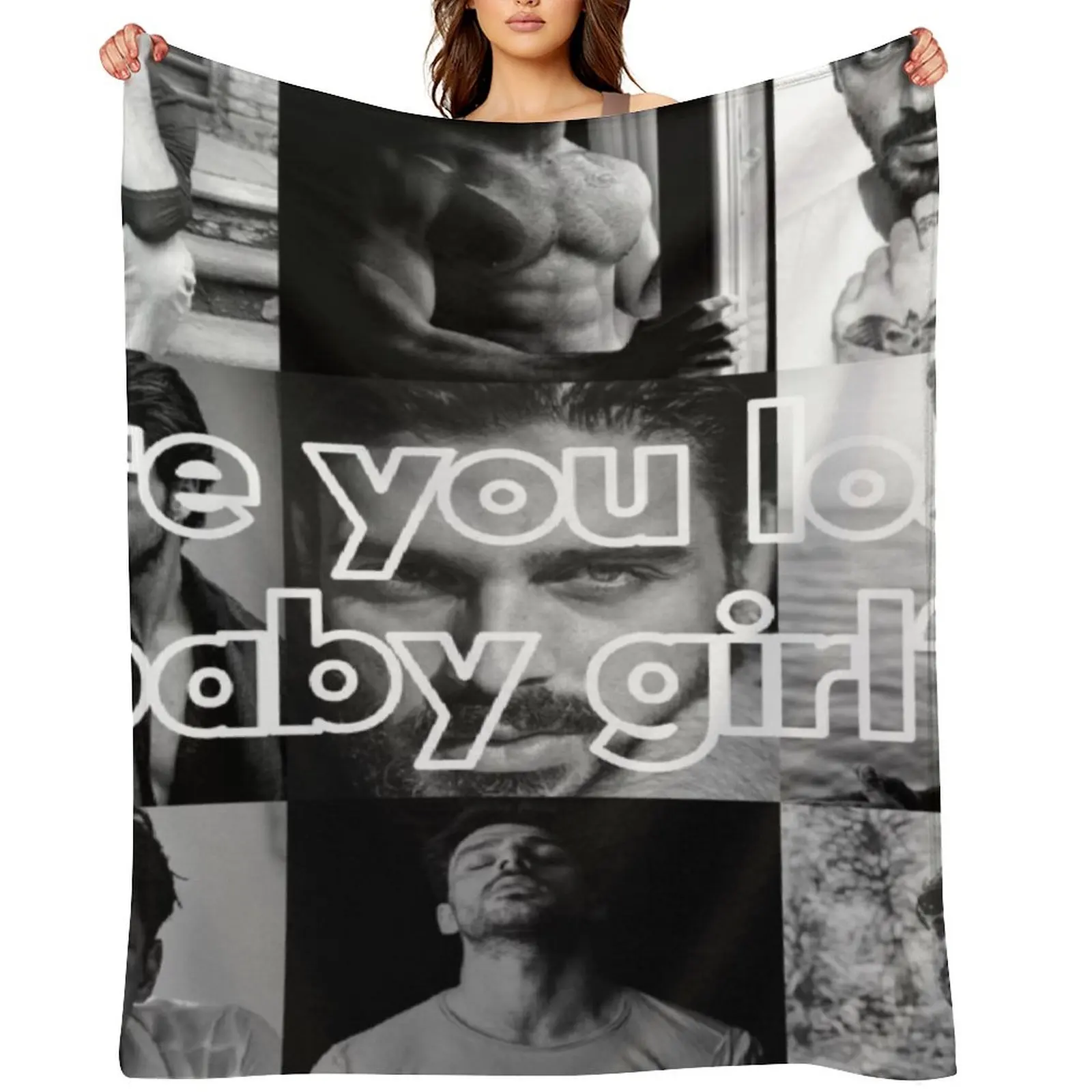 

Michele Morrone, Are You Lost Baby Girl Throw Blanket Single Luxury Designer Furry Blankets