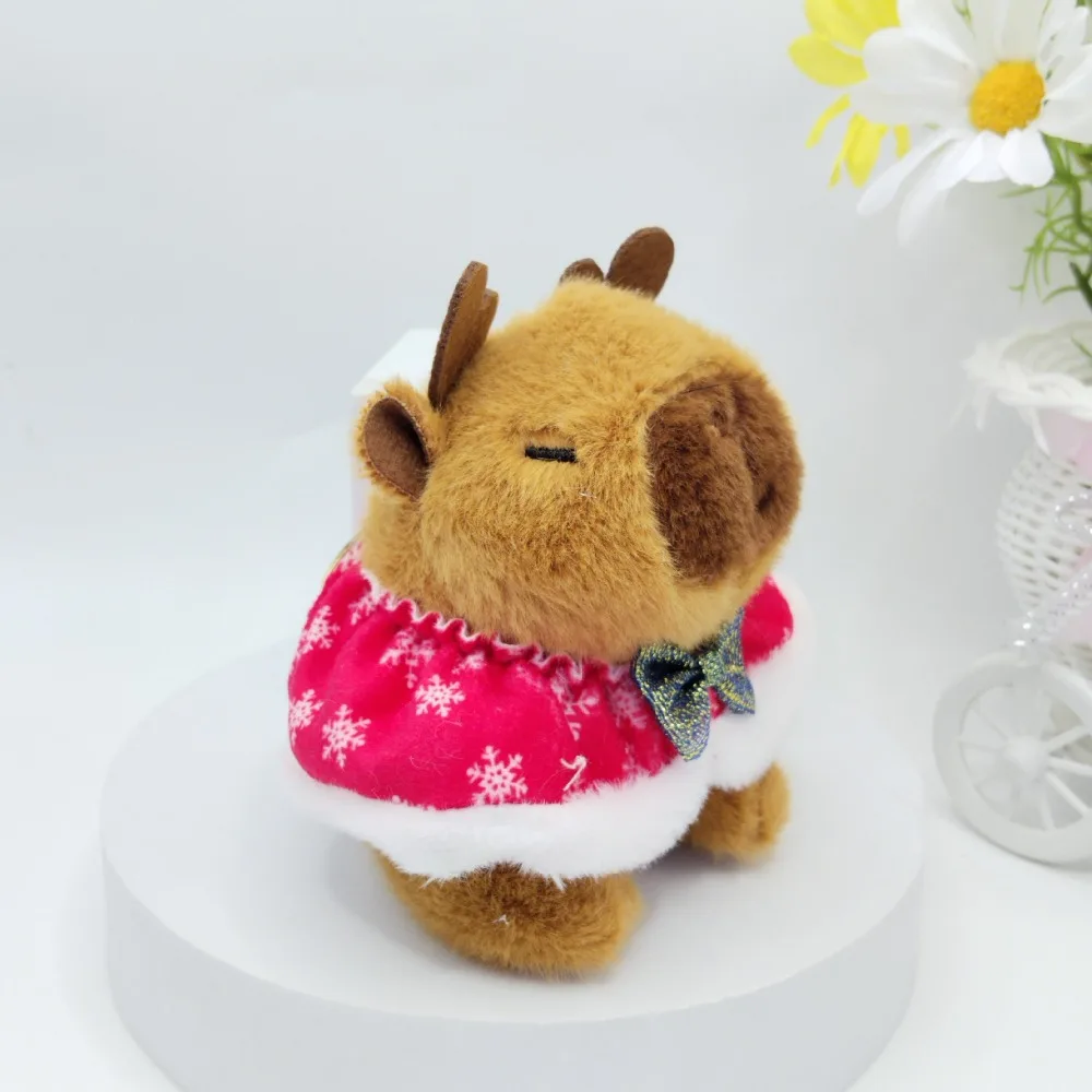 Capa de natal capivara boneca de pelúcia chaveiro macio boneca simulação de pelúcia capibara 15cm recheado cobaia animal brinquedo fofo