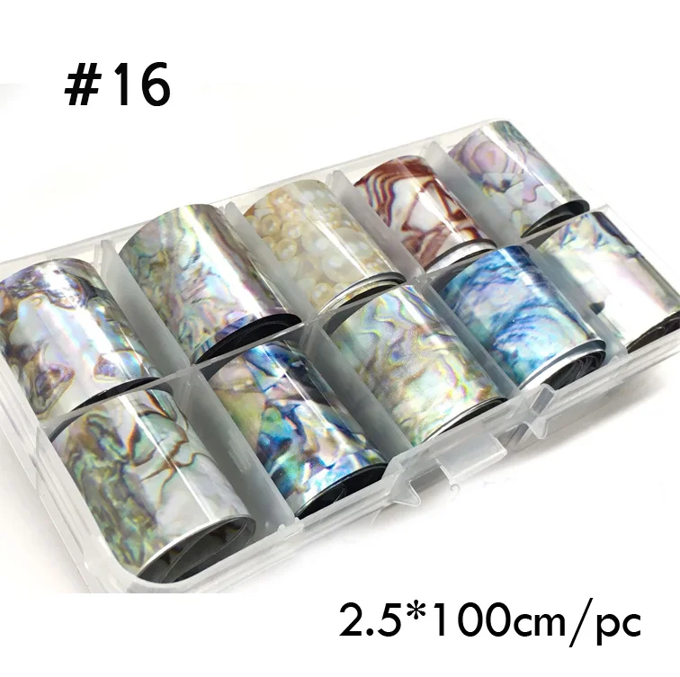 1 Box Shell Nail Foil Holiday Seaside Design Nail Transfer Foil Sticker Manicure Nail Art Decorations