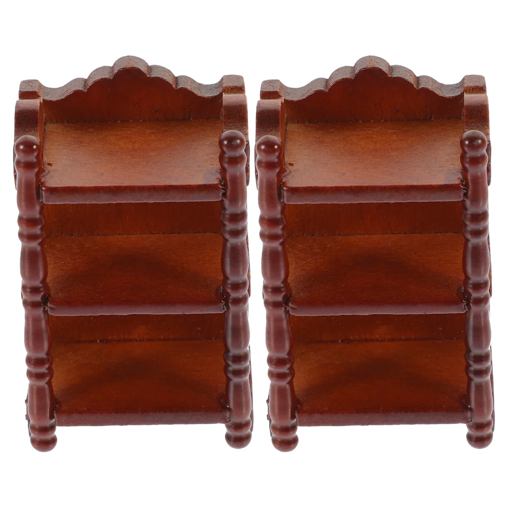 2 szt. Miniaturowe stoliki nocne drewniane w skali 1/12 do domku dla lalek, szafka nocna do sypialni, kuchni, akcesoria do mini domku, dekoracja, symulacja