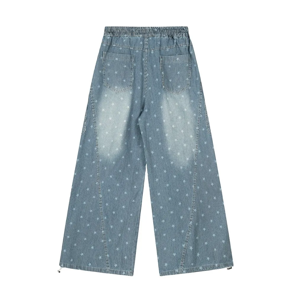 Pantaloni gotici larghi in vita elastica Grunge lavati con coulisse Pantaloni per donna Donna Streetwear Sweety Grunge Abiti autunnali invernali