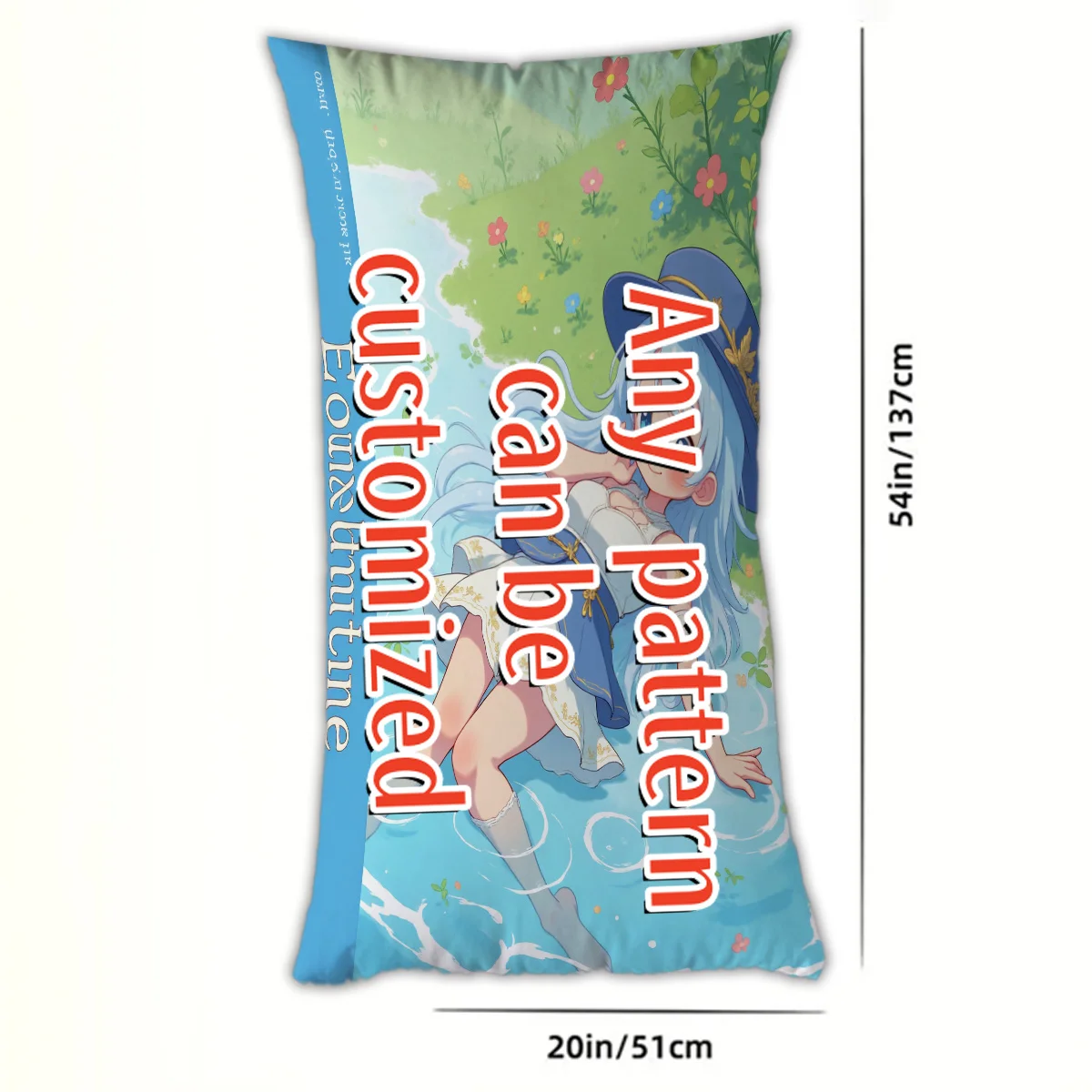 1 personalized photo customized long pillow 20x54 inches soft plush polyester fiber, with custom photo printing, single-sided