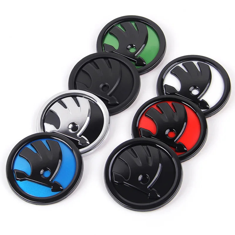 

1pcs 80mm/90mm Emblem For Skoda Fabia 1 2 Octavia a7 RS Superb Rapid Yeti Karoq Vision Car Head Front Rear Boot Tailgate Sticker