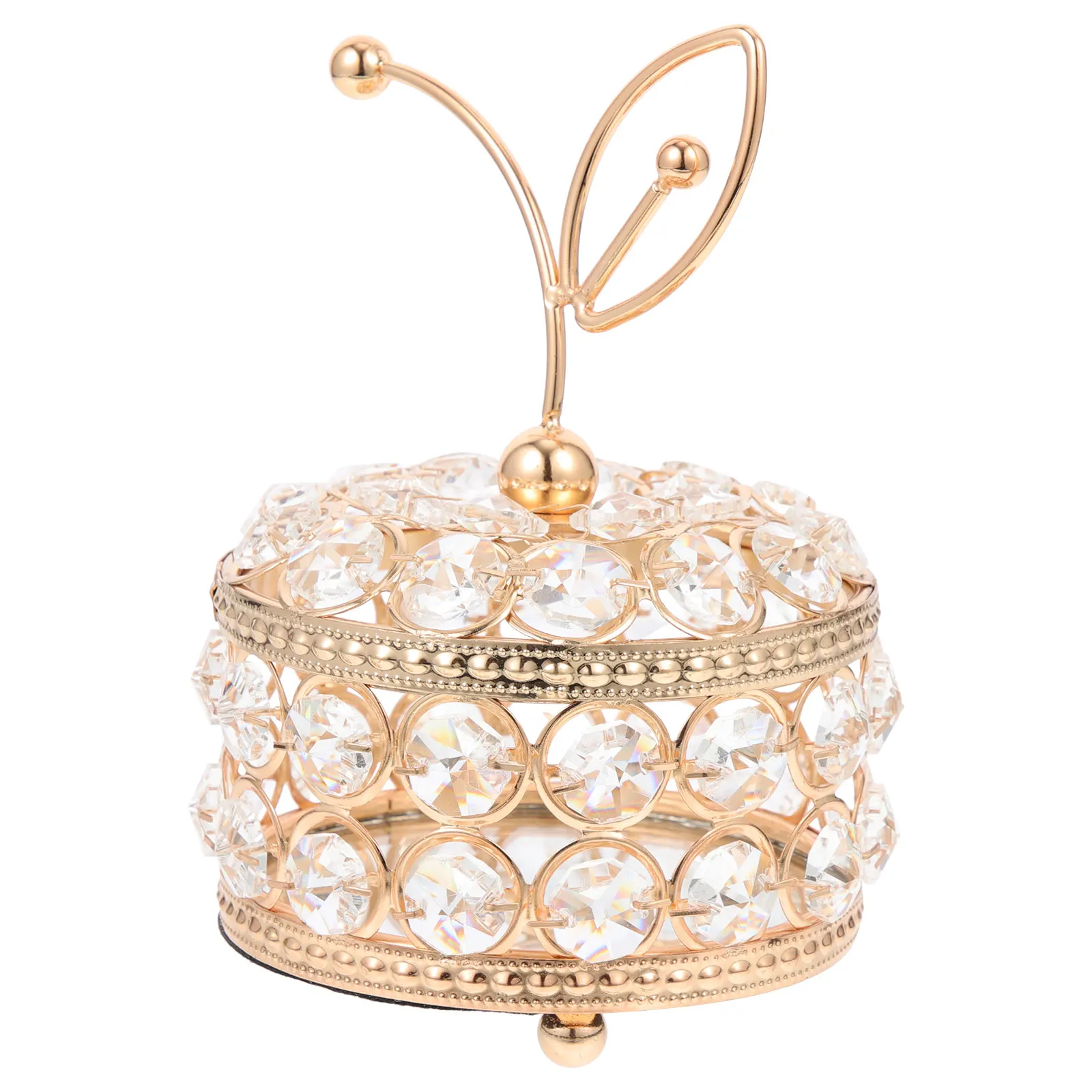 

Practical Mirror Jewelry Box Small Trinket Organizer Iron Material Necklace Storage Container Creative Organizer