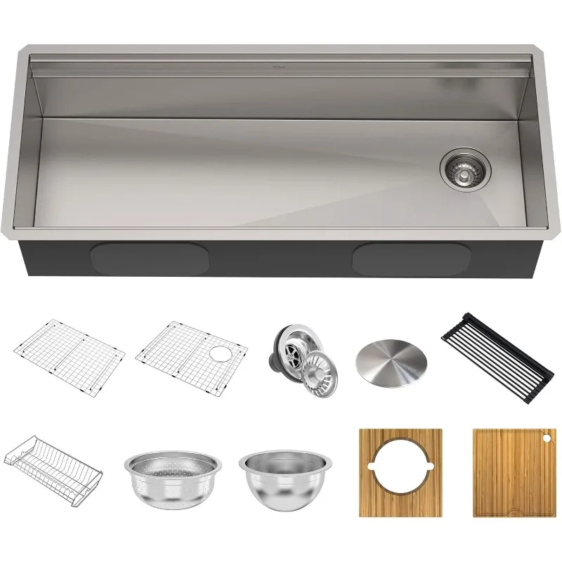 

Kore Workstation Undermount Stainless Steel Kitchen Sink with Integrated and Accessories