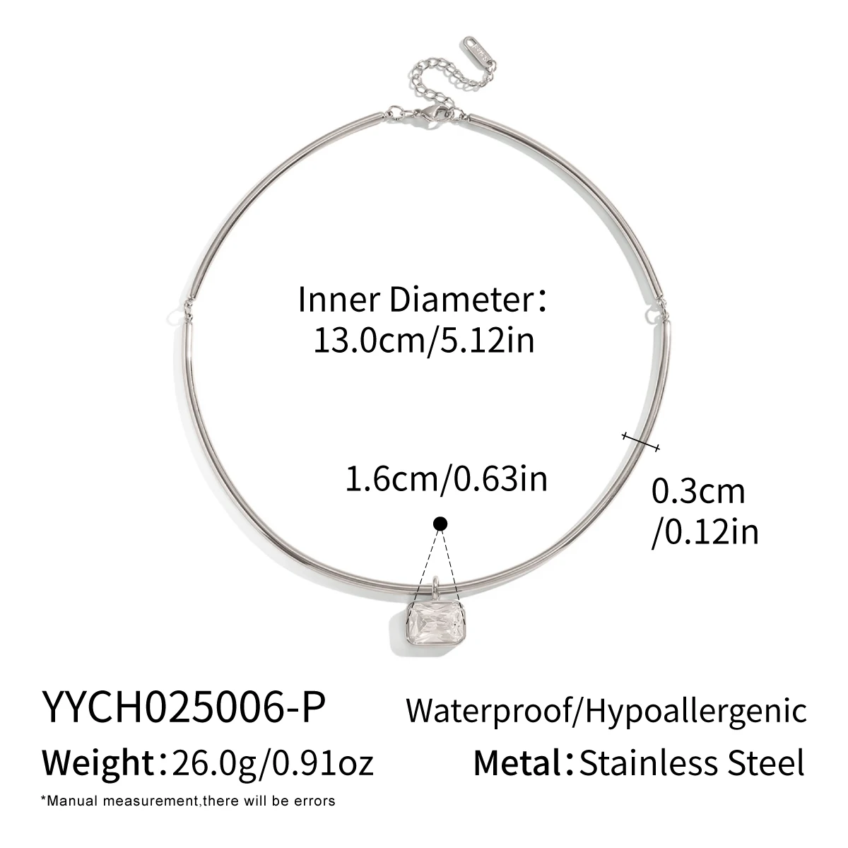 Miia Jewelry 18K Gold Edelstahl Choker Halskette Geometrischer Mehrform-Kristallanhänger Halskette für Frauen – Detail 8