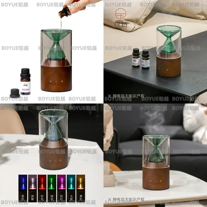 Pure Wood Essential Oil Diffuser Cold Air Aromatherapy Machine Silent Waterless Atomizer for Home Indoor Retro Fragrance