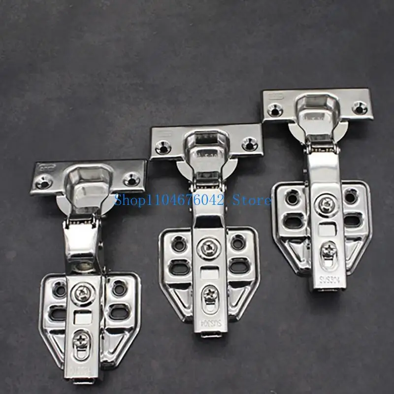 5asd 2Pieces Cabinet Hinges Repair Set With 1 Plates and 12 Screws Sturdy Stainless Steel Materials for Household Use