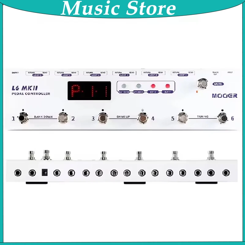 Mooer-PCL6 MKII Pedal Controller, Programmable Loopswitcher with 6 Loops L6 Acoustic Guitar Tools, Electric Bass Pedal Effects