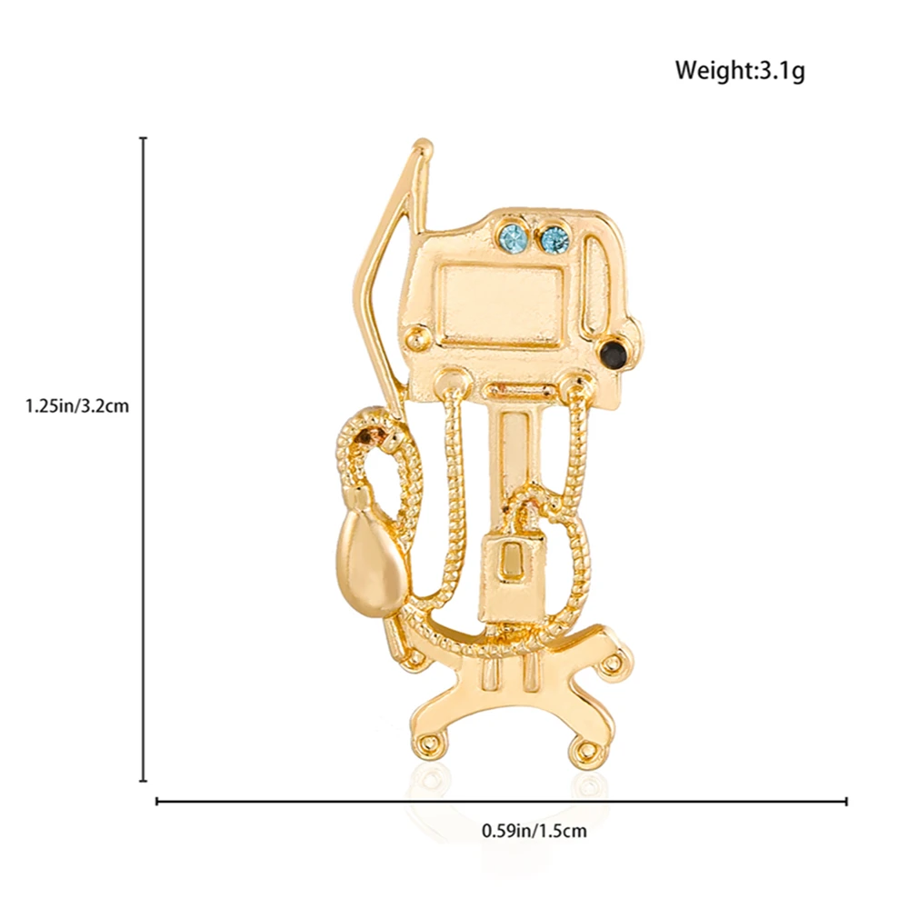 Catuni Ventilator Crystal Creative Medicine Pin Brooch ICU Hospital Medical Lapel Backpack Badge Jewelry for Doctor Nurse Medico