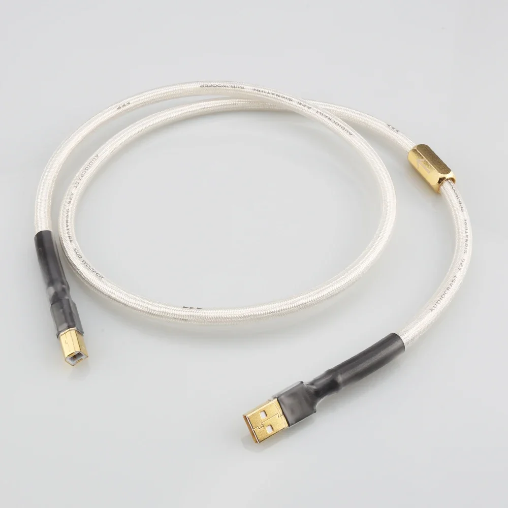 Audiocrast Hi-End A26 OCC silver plated USB audio cable data DAC hifi cable A-B usb cable