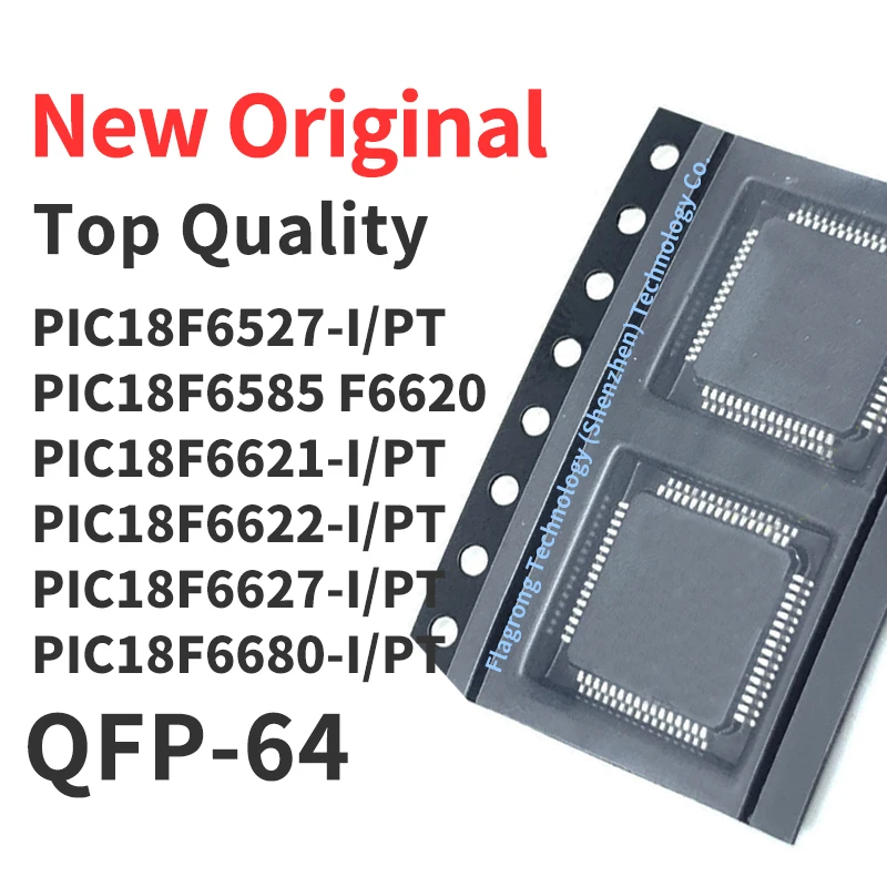 

(1 Pcs) PIC18F6527 PIC18F6585 PIC18F6620 PIC18F6621 PIC18F6622 PIC18F6627 PIC18F6680 -I/PT QFP-64 Chip IC New Original